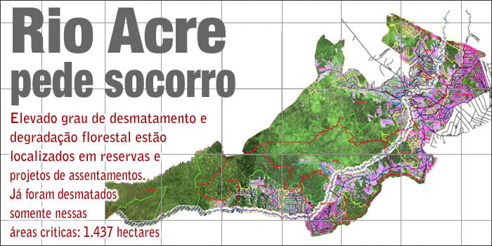 Elevado grau de desmatamento e degradação florestal estão localizados em reservas e projetos de assentamentos