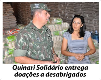 Quinari Solidário entrega doações à desabrigados