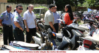 SESP devolve motocicletas da Bolívia apreendidas em cidades da fronteira do Acre