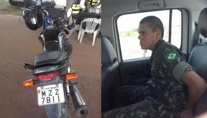 No Quinari, soldado do 7º BEC é preso acusado furtar motocicleta