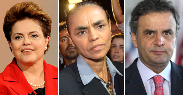 Dilma tem 34,2% das intenções de voto; Marina, 28,2%; e Aécio, 16%