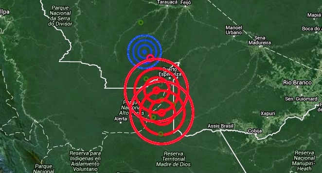 Terremoto de 5.1 graus atinge o Acre durante a madrugada; Epicentro foi em Tarauacá