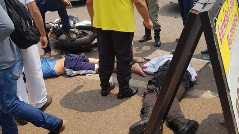 Agente do Detran é atropelado por motoqueiro na Avenida Ceará, na capital