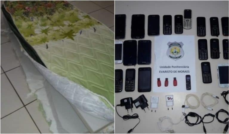 Mulher tenta entrar em presídio com 21 celulares escondidos em colchão