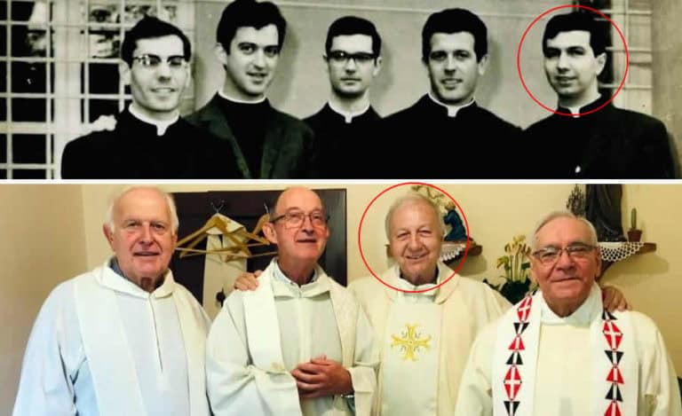 Padre mostra imagens  do início do sacerdócio e 50 anos depois