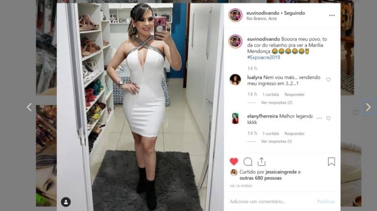 Blogueira brinca e faz sucesso entre internautas ao mostrar look para show de Marília Mendonça