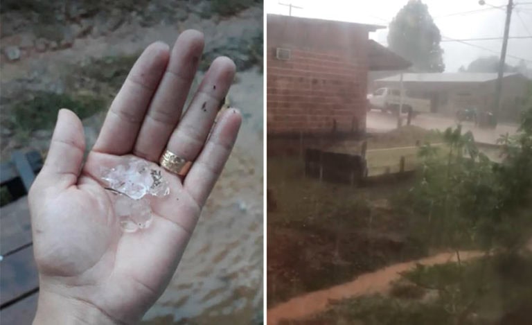 Moradores de Porto Walter se assustam com chuva de granizo
