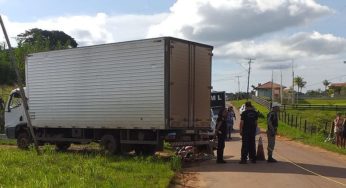 Colisão entre caminhão e motocicleta mata vendedor de rapadura na Estrada do Mutum