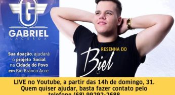 Jovem cantor acreano faz show solidário neste domingo para ajudar famílias da Cidade do Povo