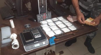 Bope fecha “boca de fumo” e prende traficante com arma de fogo, droga e dinheiro