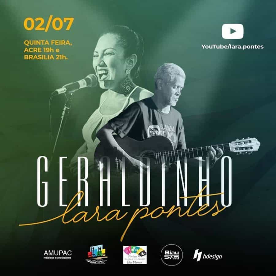 Live solidária em apoio ao músico Geraldinho será dia 2 de julho com Lara Pontes