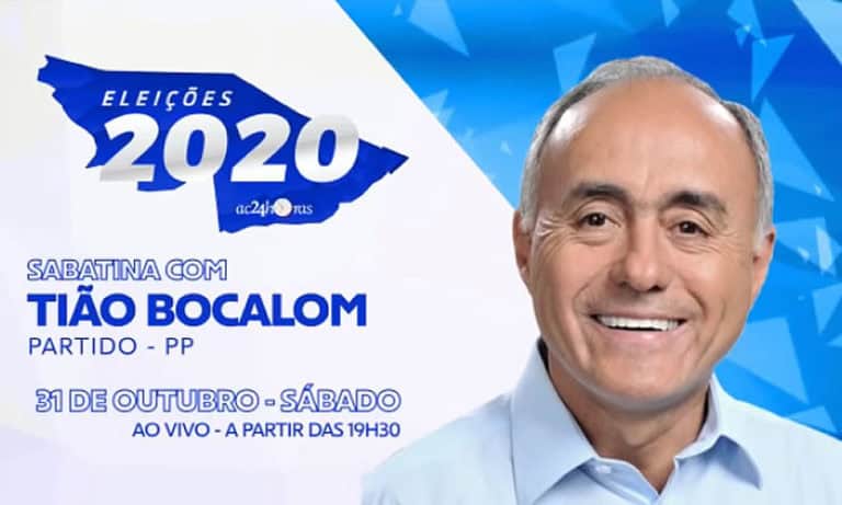 Candidato do PP, Tião Bocalom é o convidado da sabatina do ac24horas neste sábado