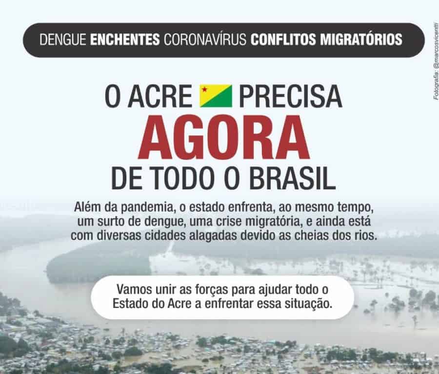 Situação emergencial do Acre inicia campanha nacional de solidariedade