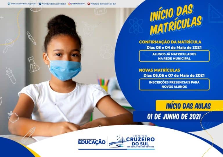 Cruzeiro do Sul inicia matrículas da rede municipal em maio