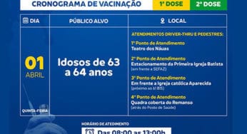 Prefeitura de Cruzeiro do Sul inicia vacinação de idosos de 63 a 64 anos nesta quinta-feira