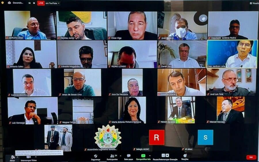 Sessões da Aleac continuarão sendo realizadas de forma online