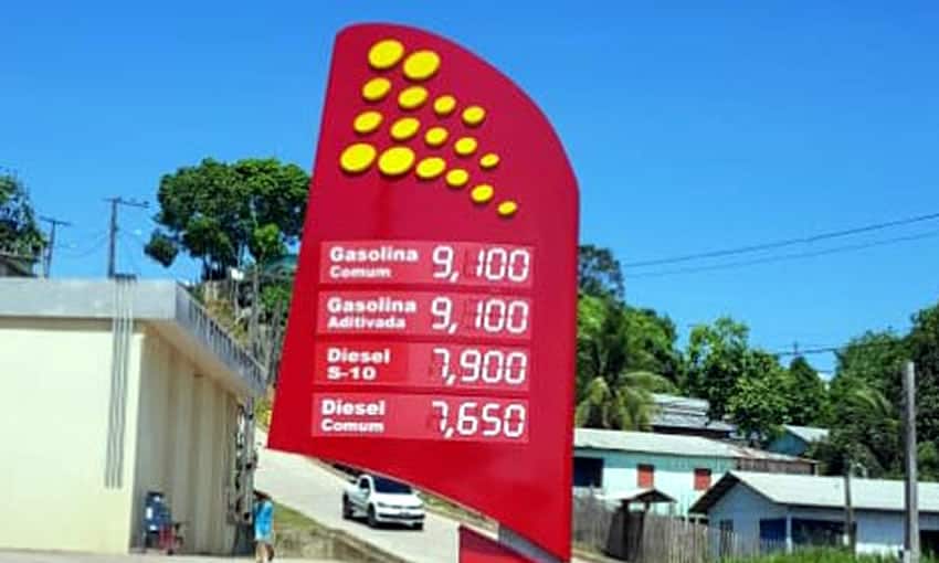 Litro da gasolina custa R$ 11,56 no interior do Acre