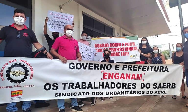 Movimentos sindicais realizam protesto contra reforma de Bocalom