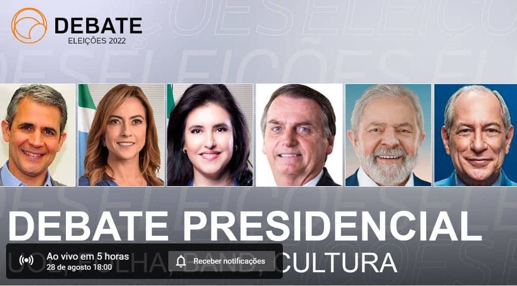 Primeiro debate com candidatos a presidente saiba o horário, como