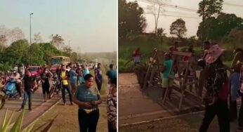 Moradores do Custódio Freire bloqueiam BR-364 em manifestação por falta d’água
