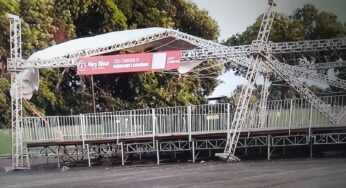 Vendaval destrói “área de bacanas” e ladrões começam a saquear Parque de Exposições