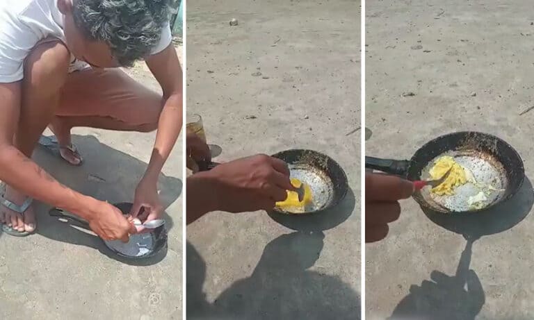 Acreano frita ovo no asfalto quente e vídeo viraliza nas redes sociais