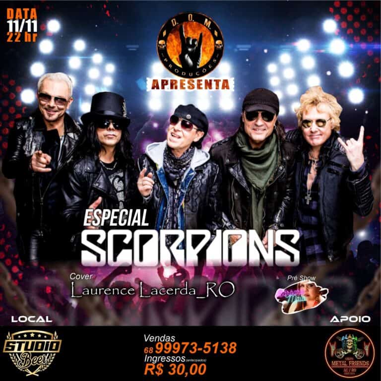 Rio Branco terá Especial Scorpions com cantor Laurence Lacerda, nessa sexta-feira