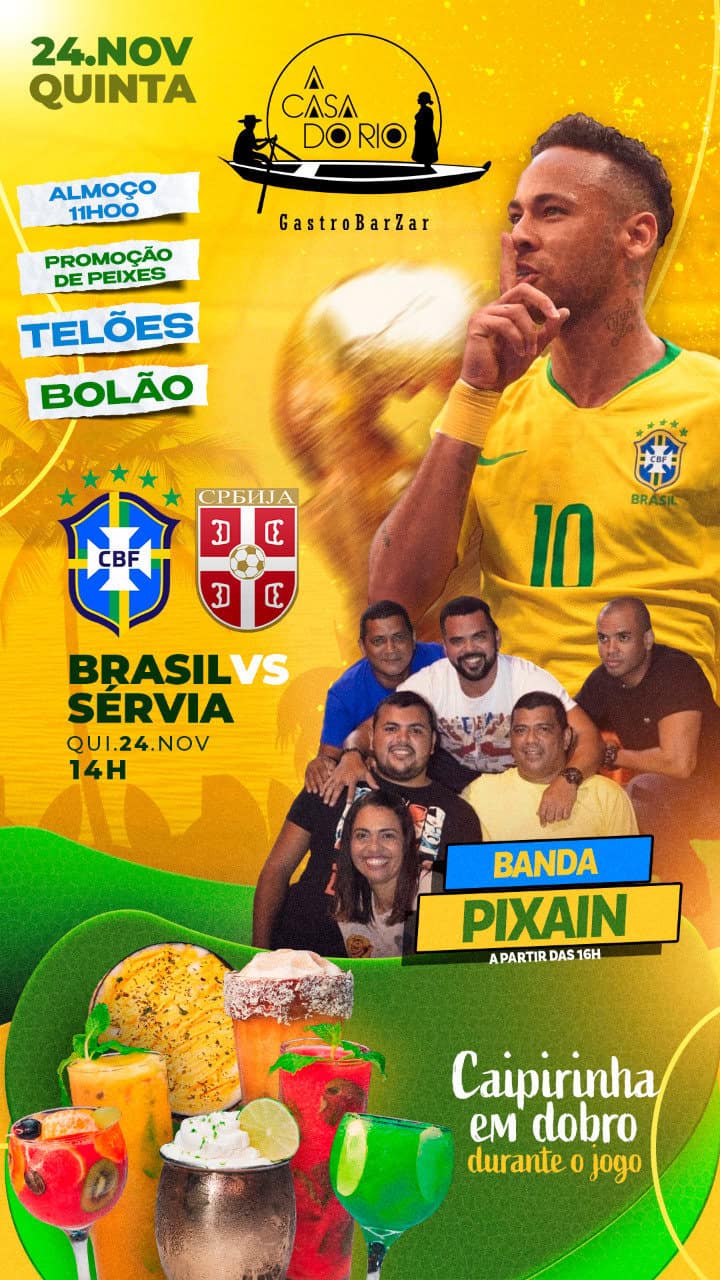 Veja onde assistir os jogos do Brasil na Copa em Paranaguá com festa,  música e chopp gelado