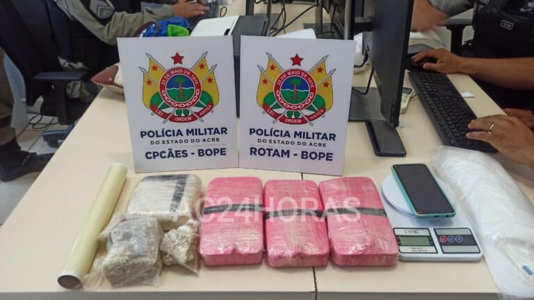 Polícia prende olheiro de traficante e apreende 5 kg de cloridrato de cocaína