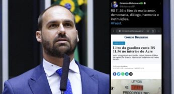 Eduardo Bolsonaro critica Lula e mostra preço da gasolina no Acre
