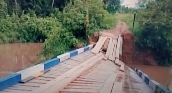 Cabeceira de ponte desaba e ameaça deixar famílias isoladas em ramal da AC-40
