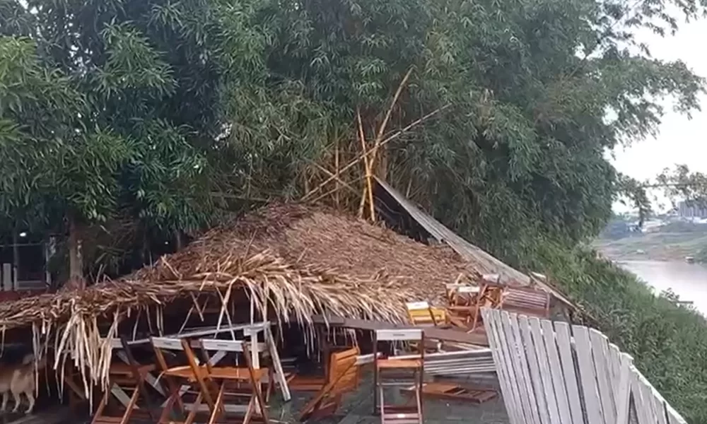 Temporal destrói restaurante Quintal do Osvaldo; proprietário mostra estragos nas redes sociais