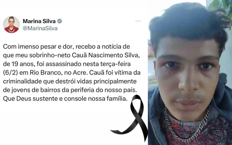 Marina Silva lamenta morte do sobrinho: “vítima da criminalidade que destrói vidas”