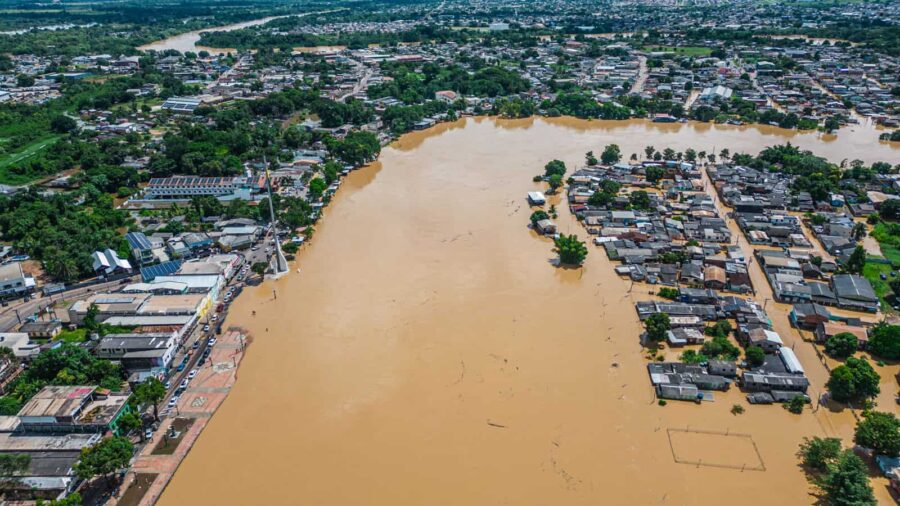 Nível do Rio Acre chega a 17,40 metros em Rio Branco