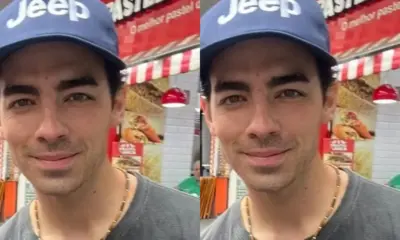 Joe Jonas é tietado por fã na saída de pastelaria no Brasil