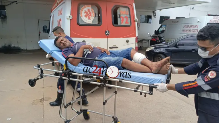 Trabalhador quase tem perna decepada por motosserra em Porto Acre