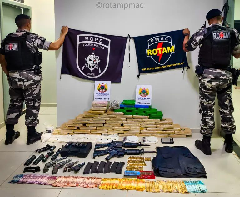 Líder de facção é preso com arsenal de armas e mais de 60 quilos de drogas