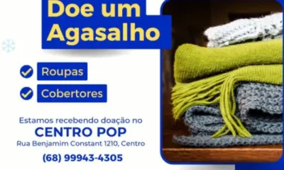 Primeira friagem do ano tem campanha para doação de agasalhos em Rio Branco