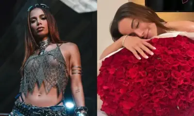 Anitta mostra buquê gigante de rosas e deixa fãs curiosos: ‘Quem será?’