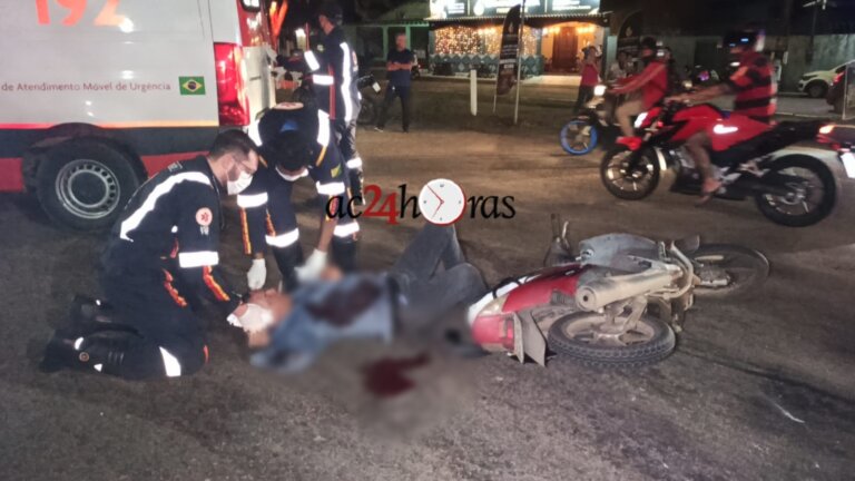 Colisão entre carro e moto deixa policial penal ferido