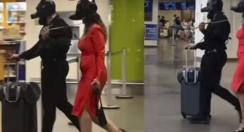 Saiba quem é o casal flagrado usando máscaras de cachorro em aeroporto; veja