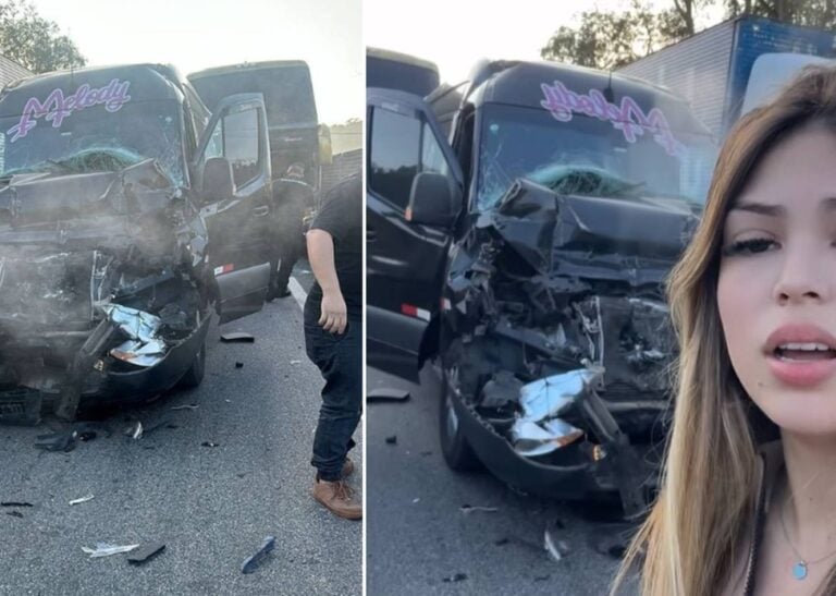 Melody sofre acidente em estrada a caminho de show: ‘Foi um livramento’; vídeo