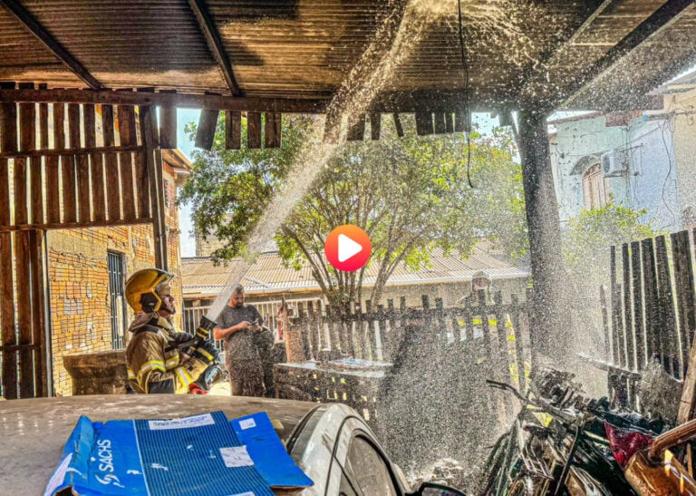 Princípio de incêndio em oficina quase atinge gráfica em Rio Branco