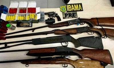 PRF e Ibama apreendem 180 munições, armas, ouro e mercúrio em Roraima