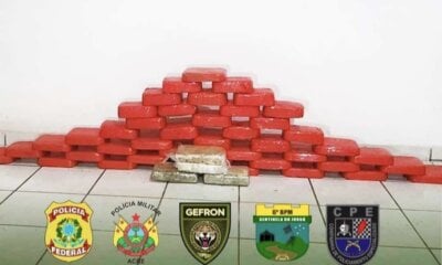 Forças de segurança apreendem quase 50 quilos de drogas em Mâncio Lima