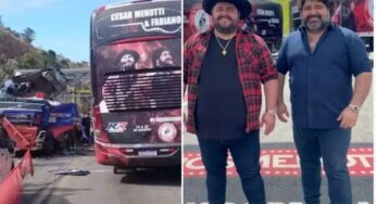 Cantor sertanejo Cesar Menotti mostra ônibus em que viajava após acidente: ‘Livramento’. Confira as imagens