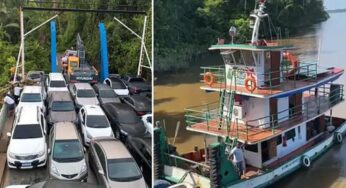 Balsa com 250 passageiros bate em barranco encalha a caminho de Macapá