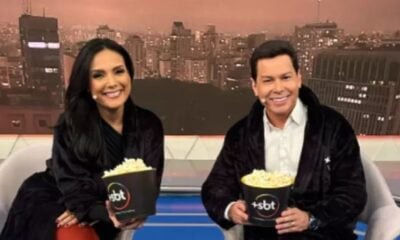 Apresentadores do SBT se estranham ao vivo: ‘Não para de falar’