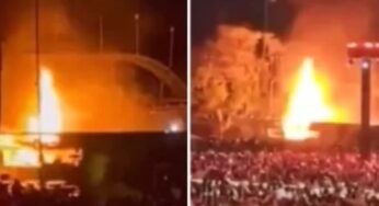 Vídeo: Incêndio atinge evento de samba em Recife durante show de Thiaguinho