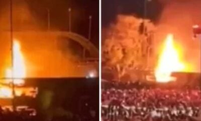 Vídeo: Incêndio atinge evento de samba em Recife durante show de Thiaguinho